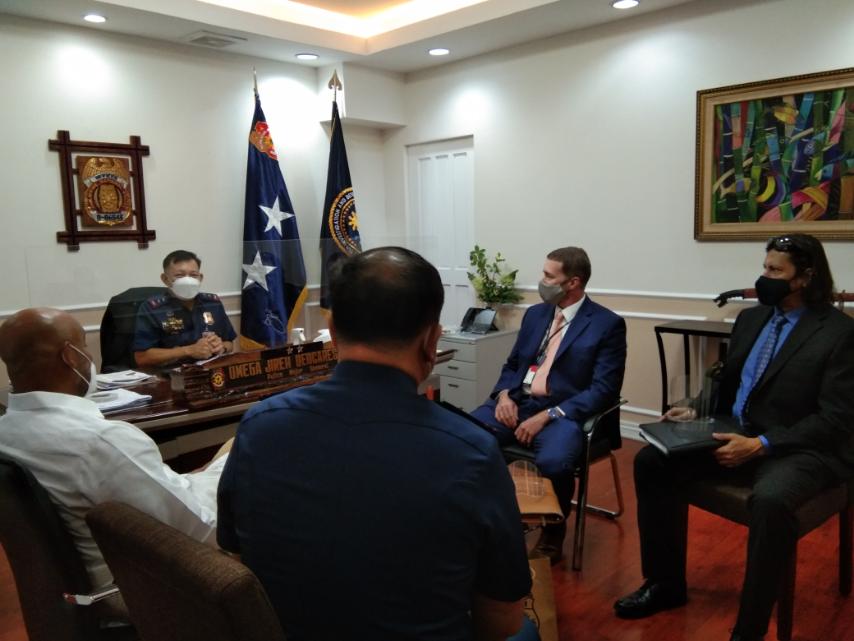 Courtesy Call of  U.S. Homeland Security Investigation Officials to Police Brigadier General Omega Jireh D Fidel, The Acting Director for Investigation (DIDM) with Police Brigadier General Alessandro Abella, Chief, Women and Children's Protection Center (WCPC) on September 30, 2021 at 2:30PM